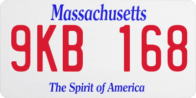 MA license plate 9KB168