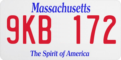 MA license plate 9KB172