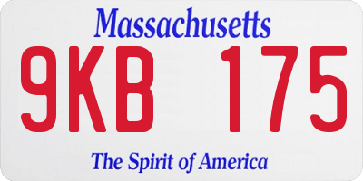 MA license plate 9KB175