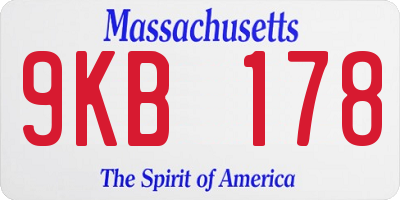 MA license plate 9KB178