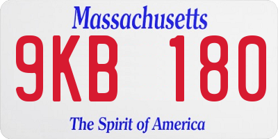 MA license plate 9KB180