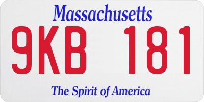 MA license plate 9KB181