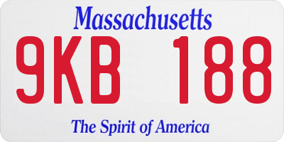 MA license plate 9KB188