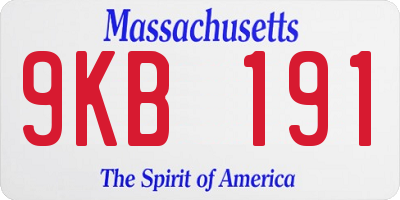 MA license plate 9KB191