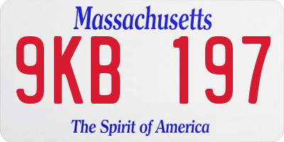 MA license plate 9KB197
