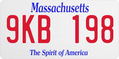 MA license plate 9KB198