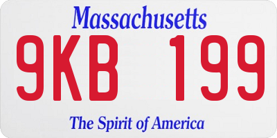 MA license plate 9KB199