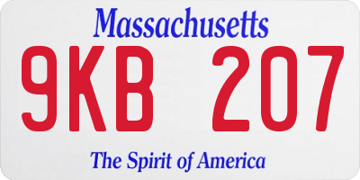 MA license plate 9KB207