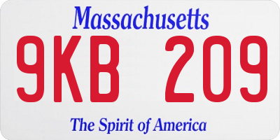 MA license plate 9KB209