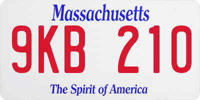 MA license plate 9KB210