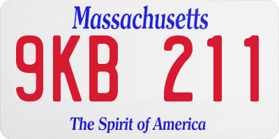 MA license plate 9KB211