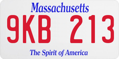 MA license plate 9KB213
