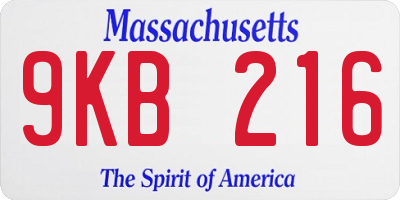 MA license plate 9KB216