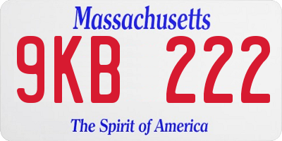 MA license plate 9KB222