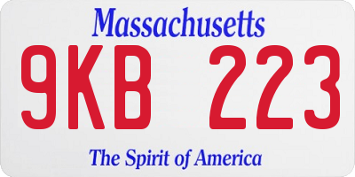 MA license plate 9KB223