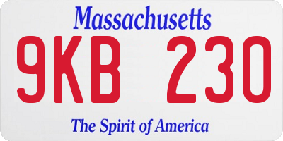 MA license plate 9KB230