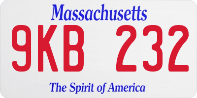 MA license plate 9KB232