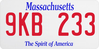 MA license plate 9KB233