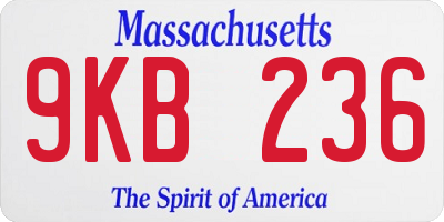 MA license plate 9KB236