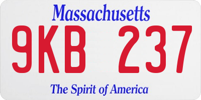 MA license plate 9KB237