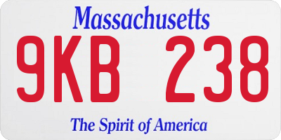 MA license plate 9KB238