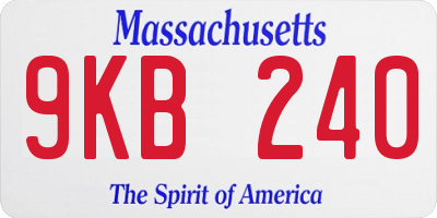 MA license plate 9KB240