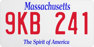 MA license plate 9KB241