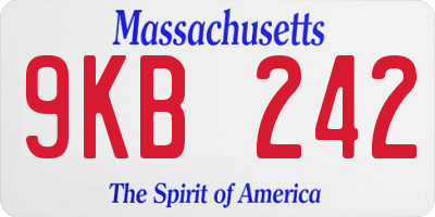 MA license plate 9KB242