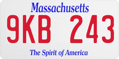 MA license plate 9KB243