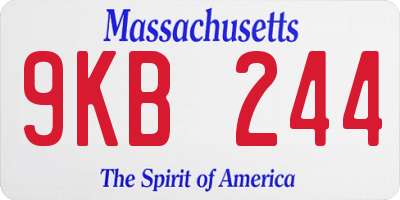 MA license plate 9KB244
