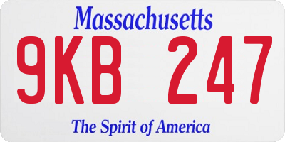 MA license plate 9KB247