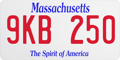 MA license plate 9KB250