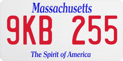 MA license plate 9KB255