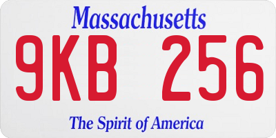 MA license plate 9KB256
