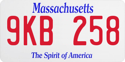 MA license plate 9KB258