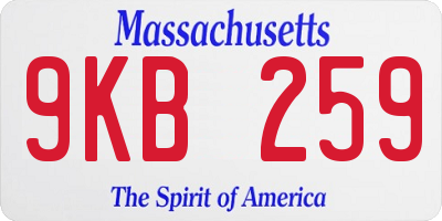 MA license plate 9KB259
