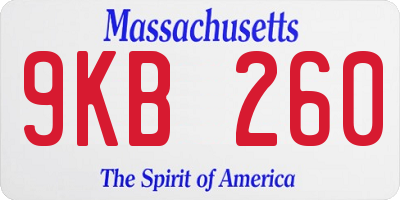 MA license plate 9KB260