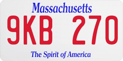 MA license plate 9KB270