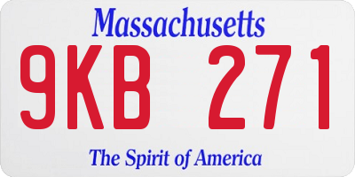 MA license plate 9KB271