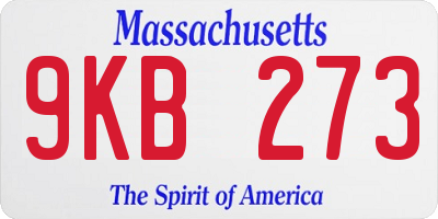 MA license plate 9KB273