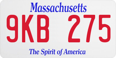 MA license plate 9KB275