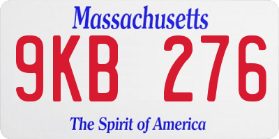 MA license plate 9KB276