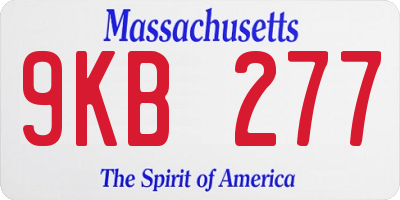 MA license plate 9KB277