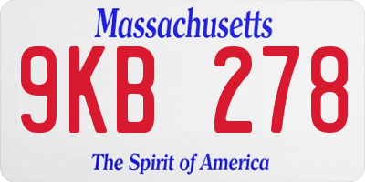 MA license plate 9KB278