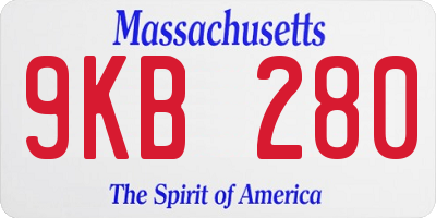 MA license plate 9KB280