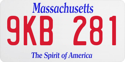 MA license plate 9KB281