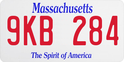 MA license plate 9KB284