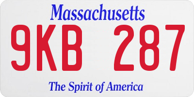 MA license plate 9KB287