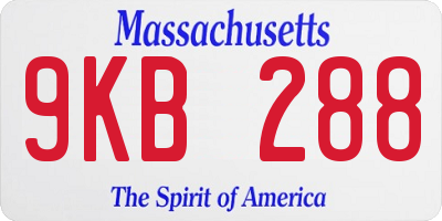 MA license plate 9KB288
