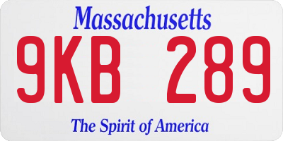 MA license plate 9KB289